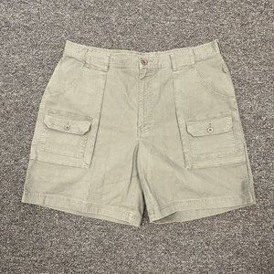 Vintage LL Bean 38 Straight Leg Regular Fit Cargo Shorts Mens Olive Green